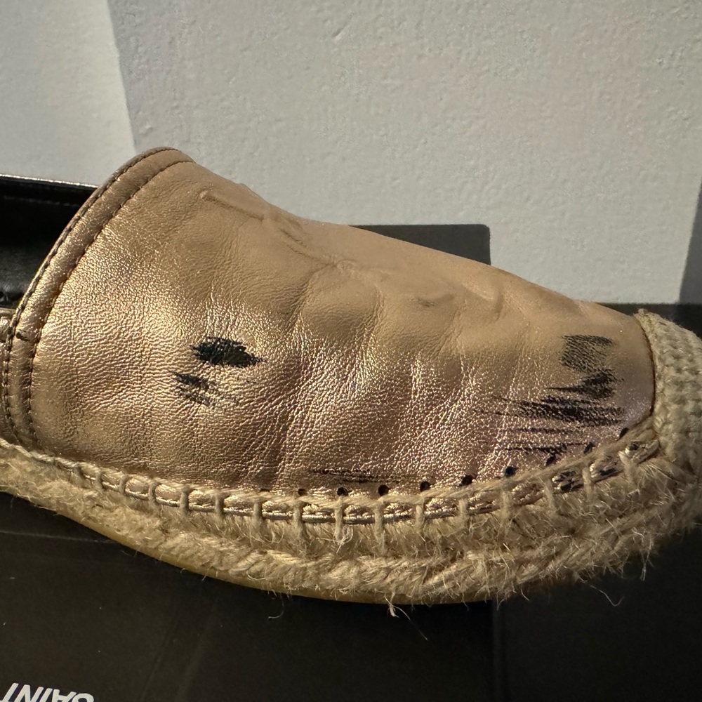 Saint Laurent Logo Metallic espadrilles - Color Rose Metal Blush - Picture 7 of 9